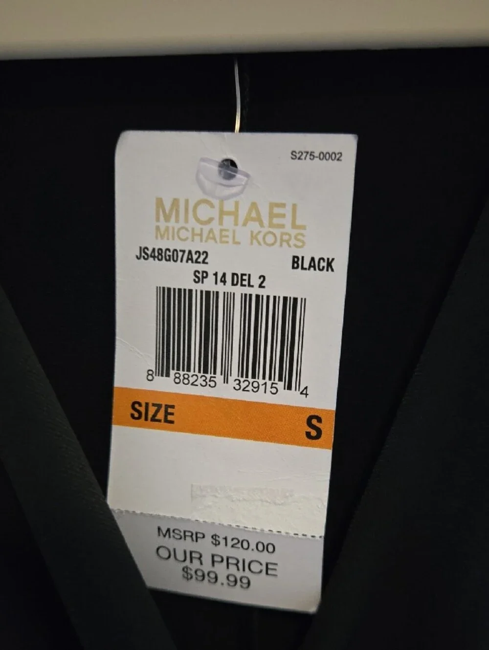NWT Michael Kors Black Sleeveless Wrap Sheath Dress
